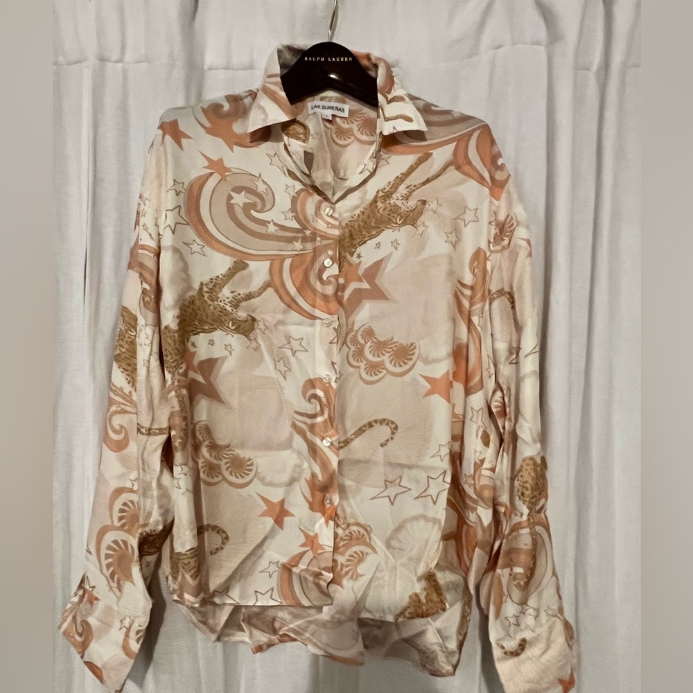 NWT LAS SURENAS Women’s stardust shirt in white